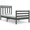 vidaXL Cadru de pat single, gri, 90x190 cm, lemn masiv