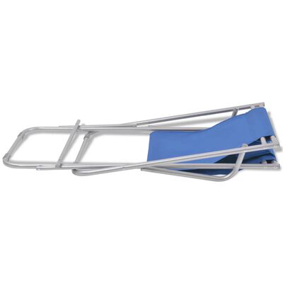 vidaXL Scaune de terasă rabatabile, 2 buc., albastru, oțel