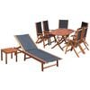 vidaXL Set mobilier de exterior cu perne 9 piese, lemn masiv de acacia