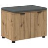 vidaXL Bancă pentru pantofi cu pernă Stejar Artizanal 60 x 38 x 46 cm