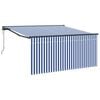 vidaXL Copertină retractabilă Albastru și Alb 350 x 250 cm