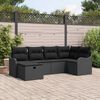 vidaXL Set de canapele pentru grădină cu pernă 6 pcs Negru Rattan poli