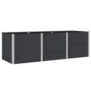 vidaXL Strat &icirc;nălțat de grădină Negru 300 x 100 x 91 cm