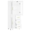 vidaXL Dulap &icirc;nalt, alb, 69,5x34x180 cm, lemn compozit