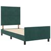 vidaXL Pat cu arcuri cu headboard Verde &icirc;nchis 90 x 190 cm Catifea