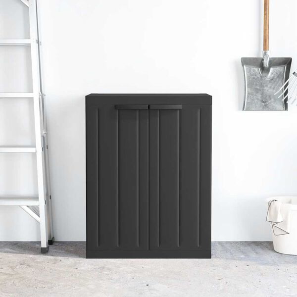 vidaXL Dulap depozitare de exterior, negru, 65x37x85 cm, PP