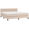 vidaXL Pat box spring cu saltea, cappuccino, 180x200cm piele ecologică