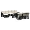 vidaXL Set de canapele pentru grădină 11 pcs Negru poliratan