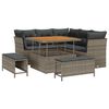 vidaXL Set de canapele pentru grădină cu pernă cu depozitare 8 pcs Gri
