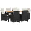 vidaXL Set dining pentru exterior 7 buc. Negru și Alb crem