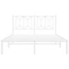 vidaXL Cadru de pat metalic cu tăblie, alb, 135x190 cm