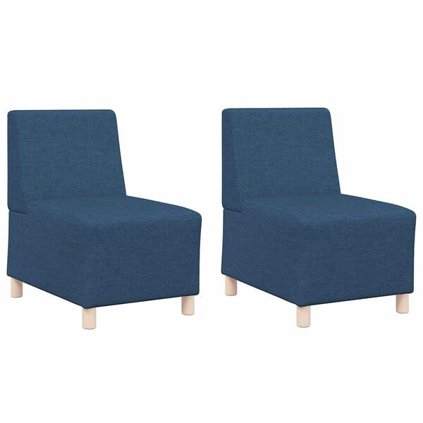 vidaXL Unitate Sofa Modulară Fără Brațe 2 pcs albastru 55 x 74 x 82 cm