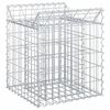 vidaXL Pat ridicat din gabion 50 x 50 x 60 cm Oțel Galvanizat Argintiu