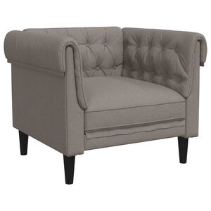 vidaXL Fotoliu Chesterfield, gri taupe, material textil