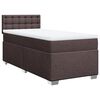 vidaXL Pat box spring cu saltea, maro &icirc;nchis, 90x190 cm, textil