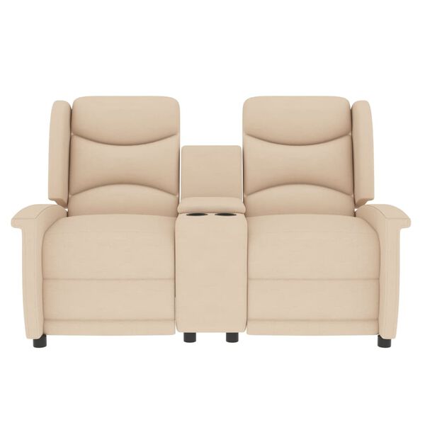 vidaXL Fotoliu masaj rabatabil cu 2 locuri și suport de pahar, crem