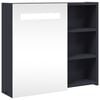 vidaXL Dulap cu oglindă de baie cu lumină LED, gri, 60x13x52 cm