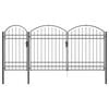 vidaXL Poartă pentru Gard cu V&acirc;rf Arcuit ASSEN 400 x 125 cm Oțel Gri