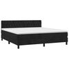 vidaXL Pat box spring cu saltea, negru, 180x200 cm, catifea