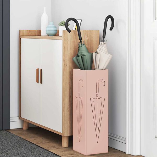 vidaXL Suport pentru umbrele Roz 15,5 x 15,5 x 49 cm Metal