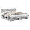 vidaXL Cadru de pat Gri din beton 200 x 200 cm Lemn prelucrat