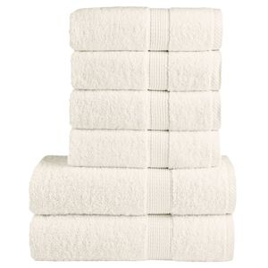 vidaXL Set de prosoape premium SOLUND, 6 piese, crem, 600 g/m&sup2;