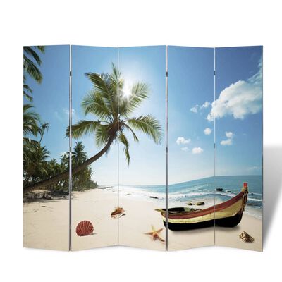 vidaXL Paravan de cameră pliabil, 200 x 170 cm, plajă