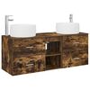 vidaXL Set de mobilier pentru baie 3 buc. Stejar fumuriu