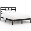 vidaXL Cadru de pat mic dublu, negru, 120x190 cm, lemn masiv