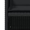 vidaXL Scaune de grădină cu perne, 4 buc., negru, poliratan