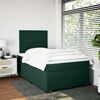 vidaXL Pat box spring cu saltea, verde &icirc;nchis, 120x190 cm, catifea
