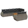 vidaXL Set canapele de grădină, 9 piese, cu perne, gri, poliratan