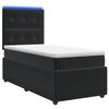 vidaXL Pat cu arcuri LED și saltea Negru 80 x 200 cm Catifea