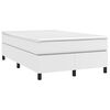 vidaXL Pat box spring cu saltea, alb, 120x190 cm, piele ecologică