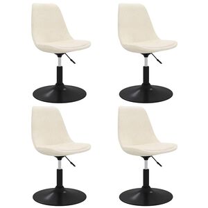vidaXL Scaune de masă pivotante, 4 buc., crem, catifea