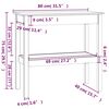 vidaXL Masă consolă, alb, 80x40x75 cm, lemn masiv de pin