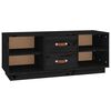 vidaXL Comodă TV, negru, 100x34x40 cm, lemn masiv de pin