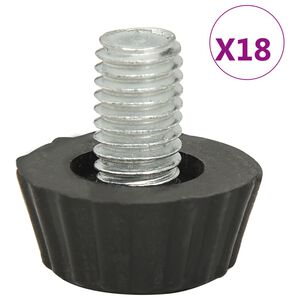 vidaXL Picioare de mobilier reglabile M8, 18 buc., negru