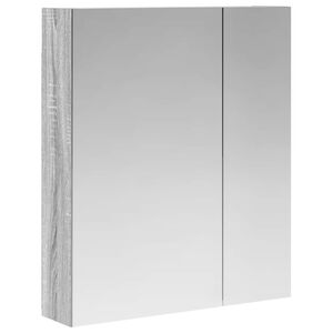 vidaXL Dulap cu oglindă pentru baie Gri Sonoma 60 x 14,5 x 70 cm