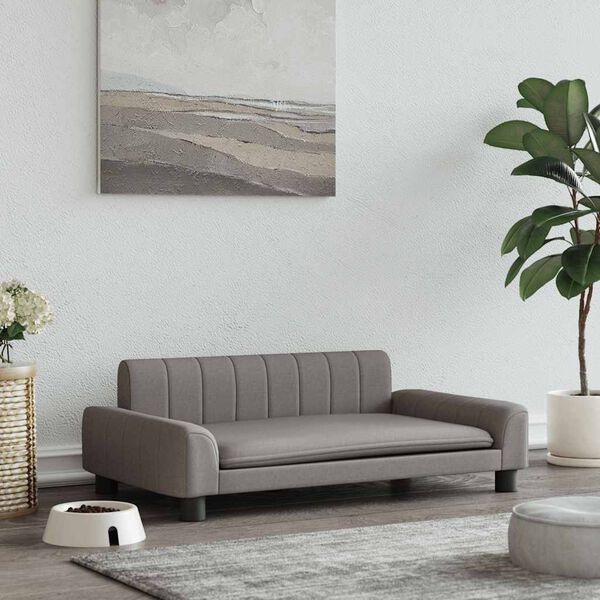 vidaXL Pat de câini, taupe, 90x53x30 cm, material textil