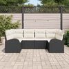 vidaXL Set de canapele pentru grădină cu pernă 6 pcs Negru Poli Rattan