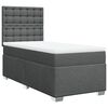 vidaXL Pat box spring cu saltea, gri &icirc;nchis, 90x190 cm, textil