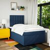 vidaXL Pat box spring cu saltea, albastru, 120x190 cm, material textil
