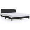 vidaXL Cadru de pat Dover negru și alb 152x203cm piele artificială