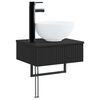 vidaXL Basin de spălare montat pe perete Negru 40 x 35 x 39 cm