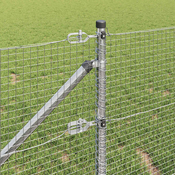 vidaXL St&acirc;lp de gard. Argintiu 25 x 1 m (plasă de 19 x 19 mm) Oțel