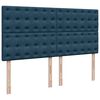 vidaXL Pat box spring cu saltea, albastru, 200x200 cm, catifea
