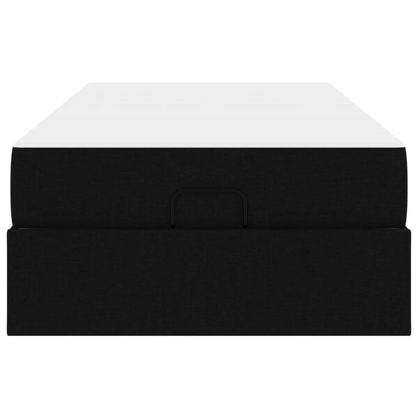 vidaXL Cadru de pat cu saltea cu saltea 2 pcs Negru țesătură