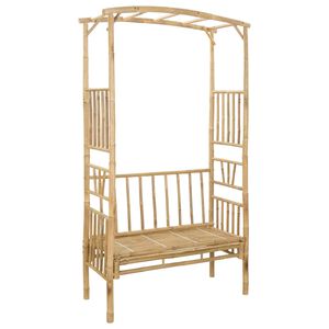vidaXL Arc de Grădină cu Bancă natural 115 x 50 x 205 cm Bambus