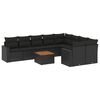 vidaXL Set canapele de grădină cu perne, 10 piese, negru, poliratan
